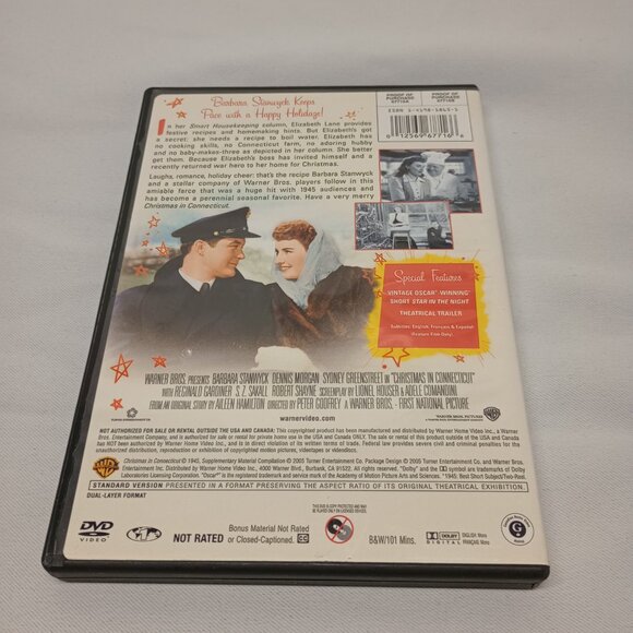 Christmas in Connecticut DVD Tested Works and Recommended Classic - Picture 2 of 6